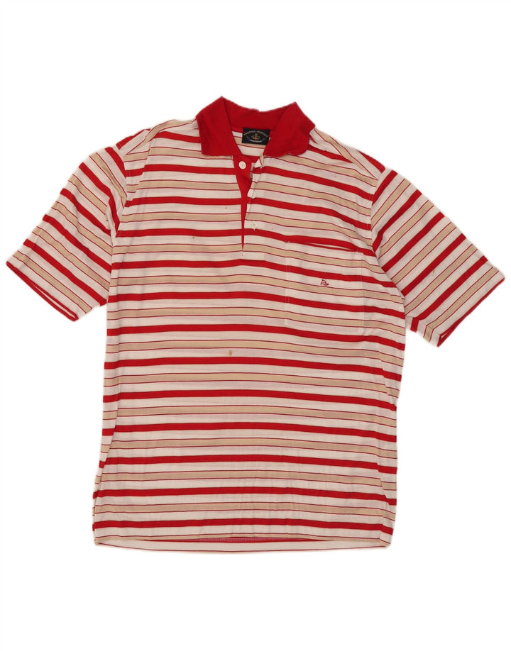 Tricou polo Amerigo Vespucci pentru bărbați, bumbac cu dungi roșii medii
