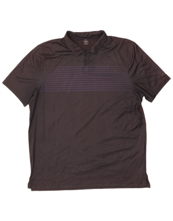 Tricou polo Oakley pentru bărbați 2XL poliester cu dungi negre