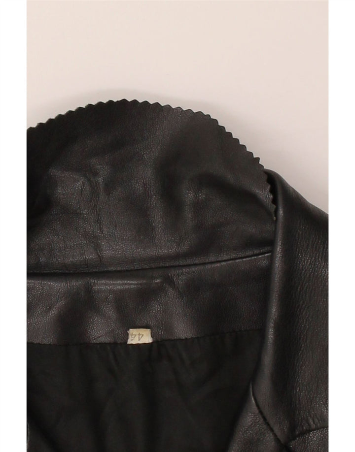 VINTAGE Womens Leather Jacket IT 44 Medium Black Leather Vintage Vintage and Second-Hand Vintage from Messina Hembry 