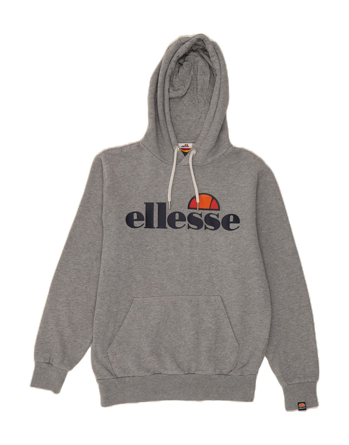 ELLESSE Mens Graphic Hoodie Jumper Small Grey Cotton Vintage Ellesse and Second-Hand Ellesse from Messina Hembry 