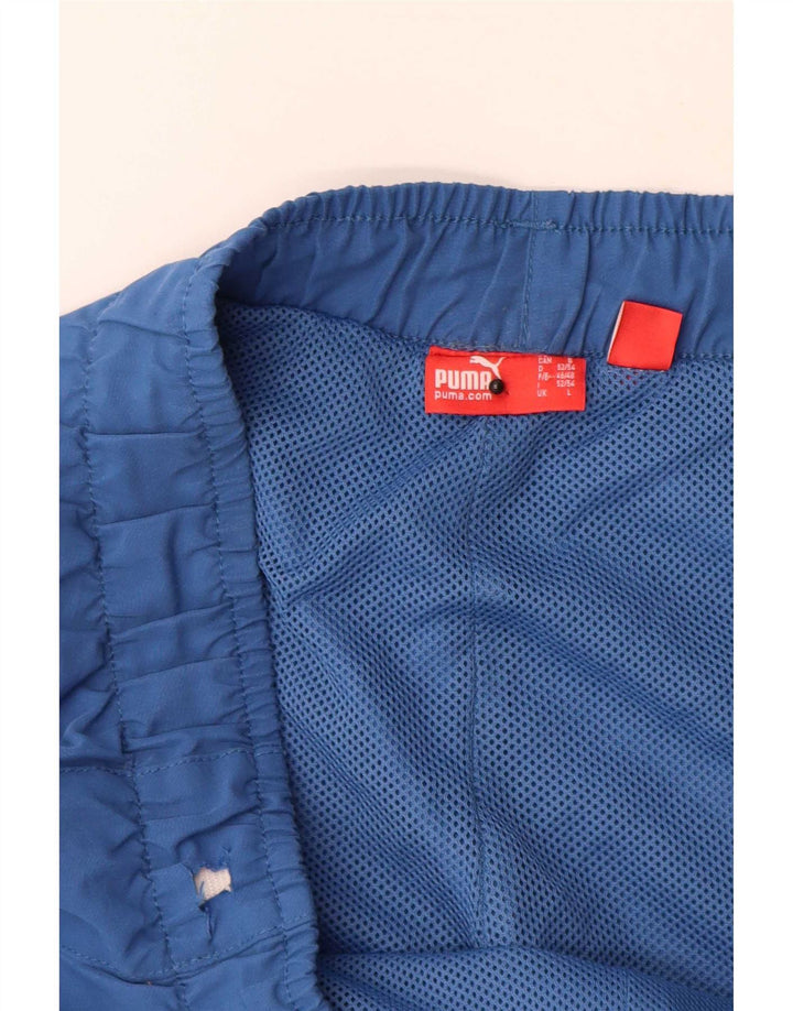 Pantaloni de trening cu grafică Puma pentru bărbați, mari, albastru, color block