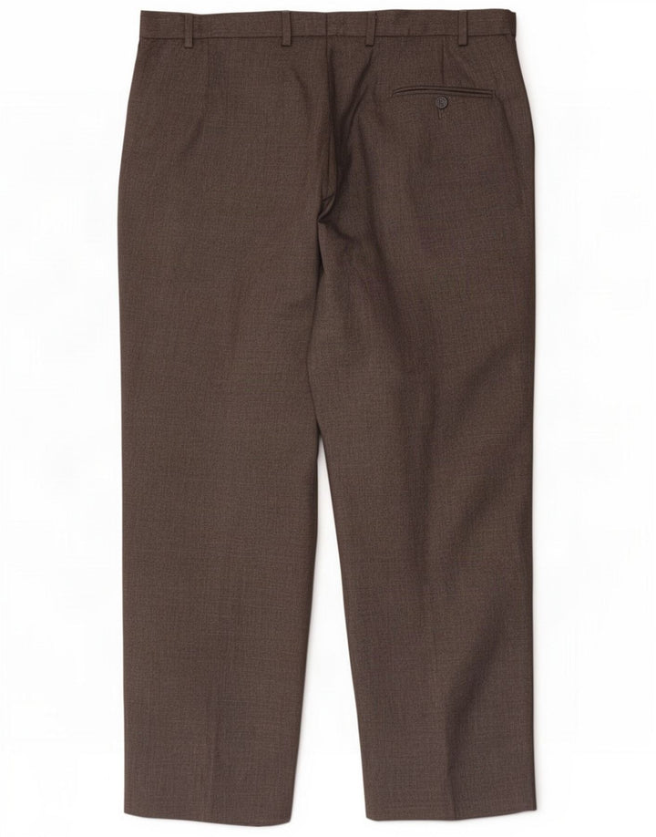 Marks & Spencer Pantaloni de costum drept bărbați W38 L29 poliester gri