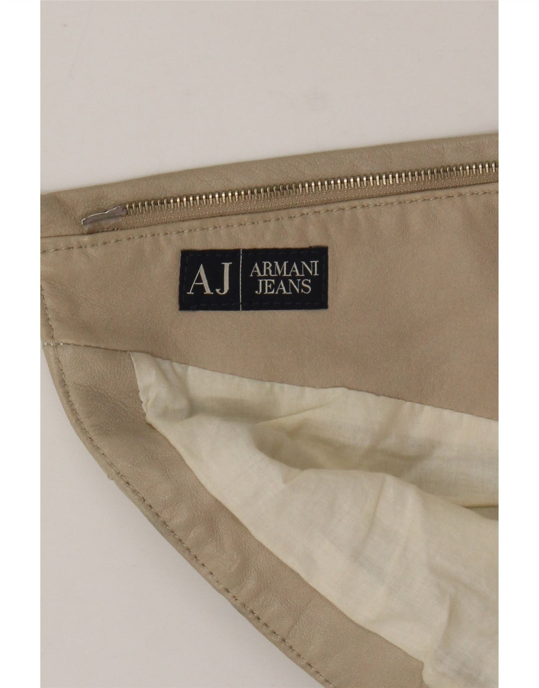 ARMANI JEANS Jachetă de piele crop pentru femei UK 12 Medium Beige Piele