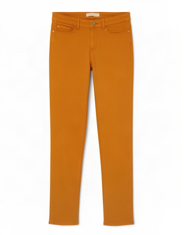 Pantaloni de damă Zara skinny casual EU 36 XS W26 L30 bumbac portocaliu
