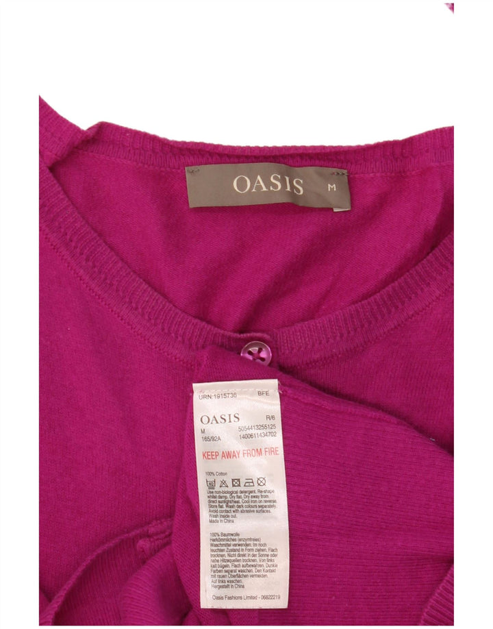 Pulover cardigan Oasis pentru femei UK 12, bumbac roz mediu