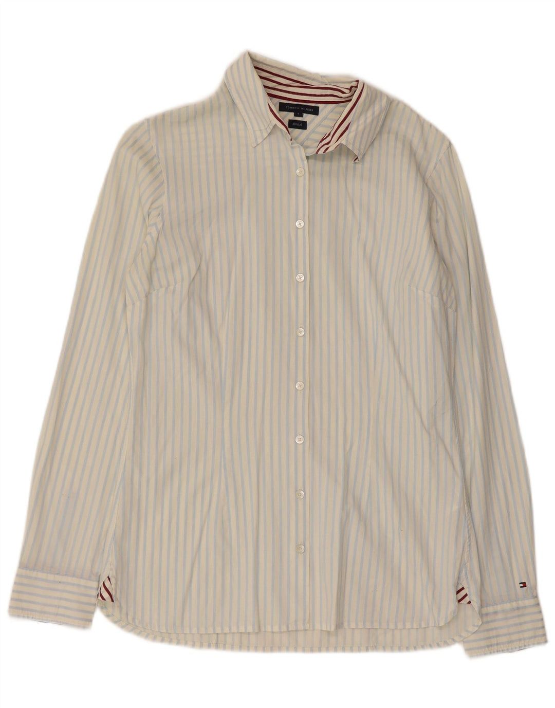 Cămașă Tommy Hilfiger pentru femei US 6 Medium White Pinstripe Bumbac