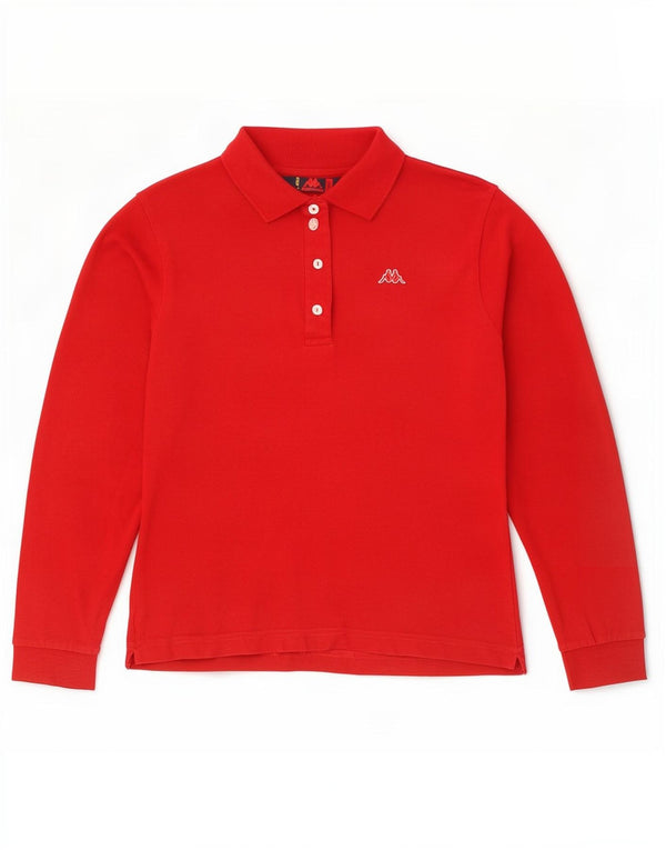 Tricou polo pentru femei Kappa cu mânecă lungă UK 18 XL bumbac roșu