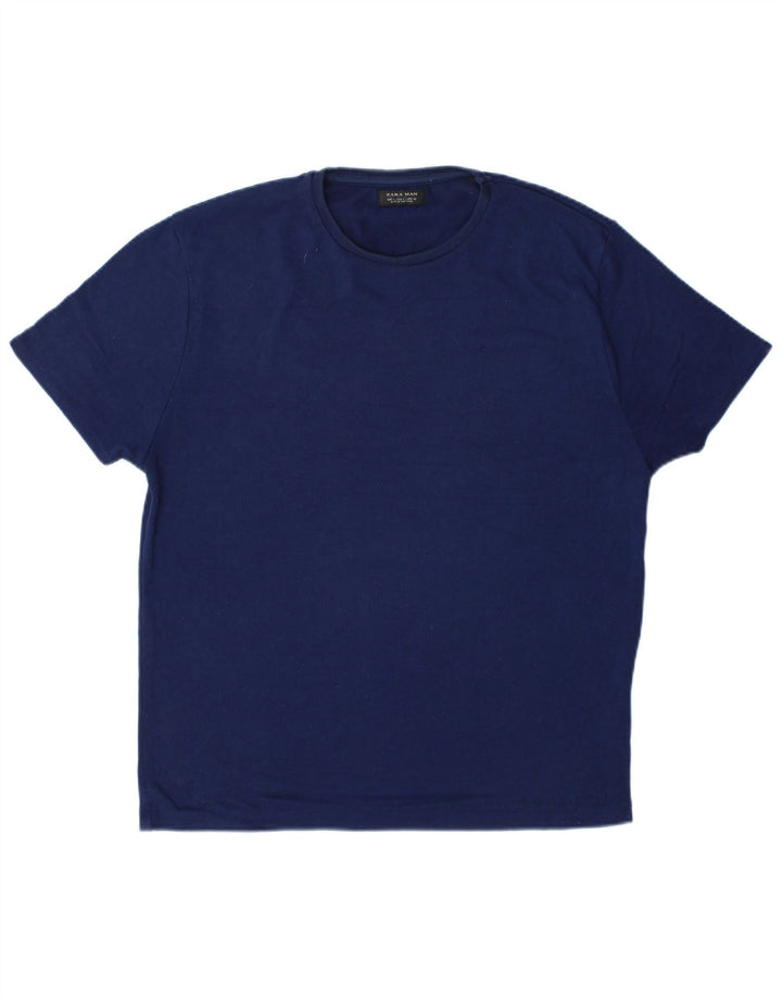 Tricou pentru bărbați Zara Top mare poliester bleumarin