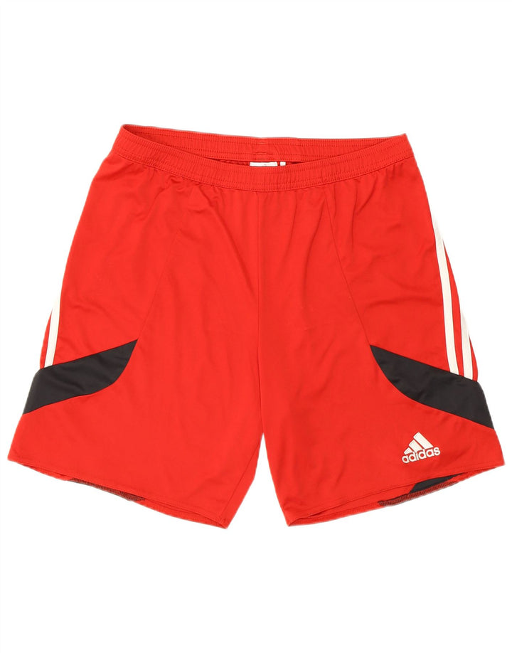 Pantaloni scurți sport pentru bărbați Adidas Climalite, roșu mediu, poliester color bloc