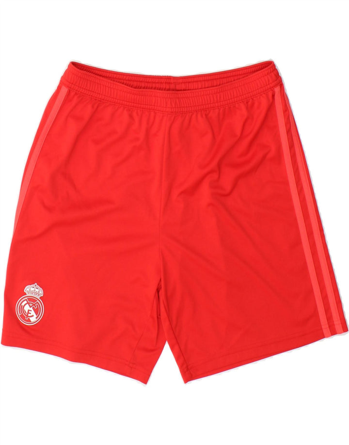 ADIDAS Boys Real Madrid Sport Shorts 15-16 Years  Red Polyester Vintage Adidas and Second-Hand Adidas from Messina Hembry 