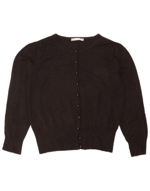 Marks & Spencer Pulover Crop Cardigan pentru Damă UK 14 Mare Negru Viscoză