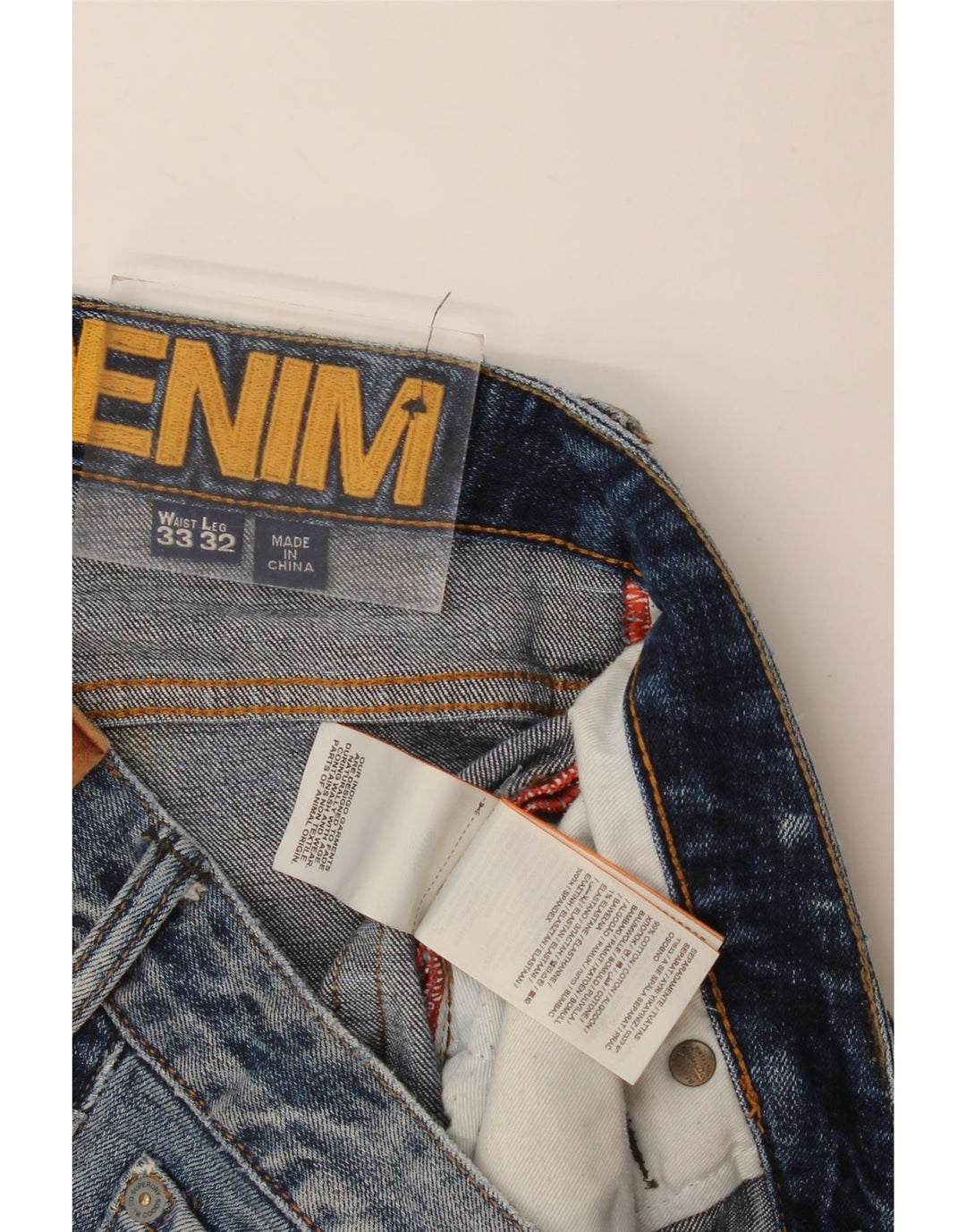 Blugi drepți distressed pentru bărbați Superdry W33 L32 Bumbac albastru