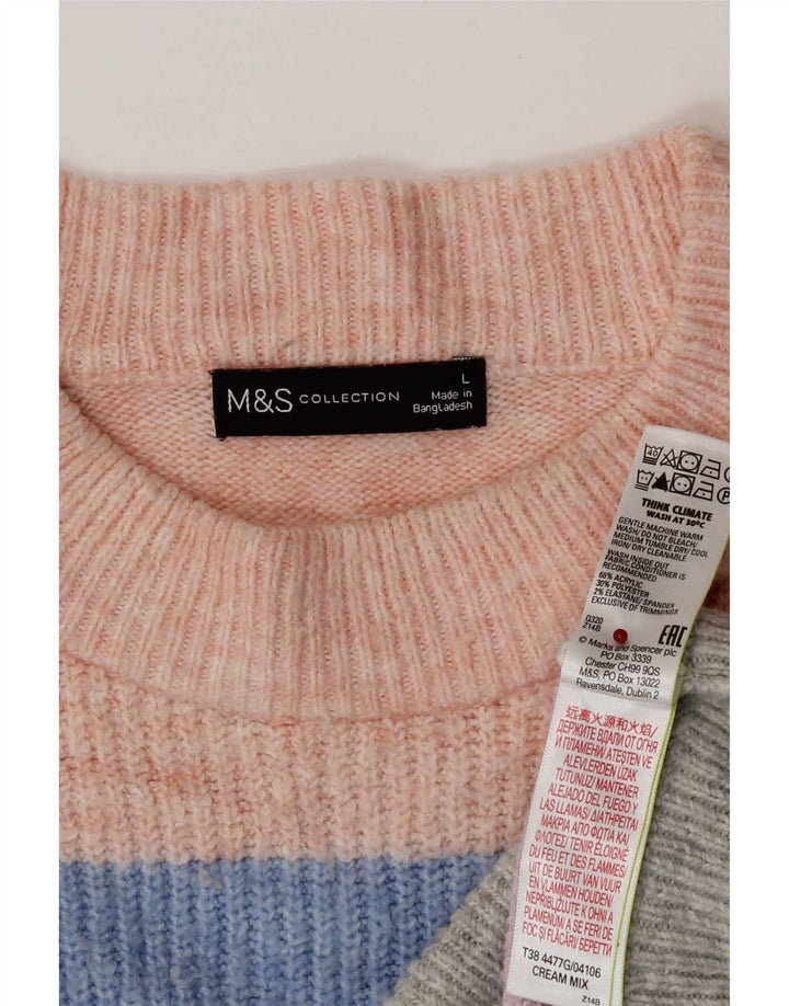 Pulover pentru femei Marks & Spencer cu decolteu triplu UK 16 mare, multicolor