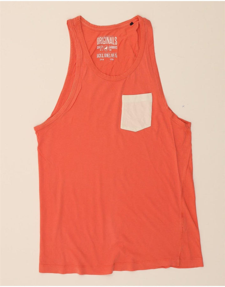 JACK & JONES Mens Vest Top Medium Red Cotton Vintage Jack & Jones and Second-Hand Jack & Jones from Messina Hembry 