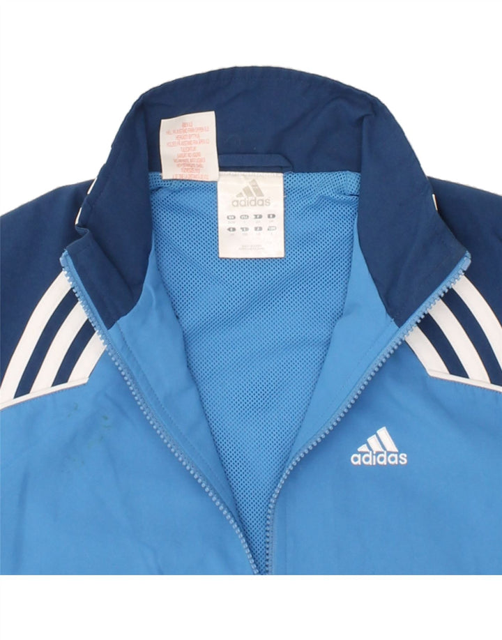 ADIDAS Boys Tracksuit Top Jacket 10-11 Years Large Blue Colourblock Vintage Adidas and Second-Hand Adidas from Messina Hembry 