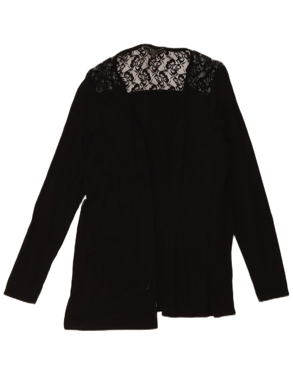 Pulover cardigan deschis pentru femei Lipsy UK 14 Medium Black Floral Viscose
