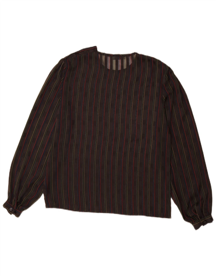 Bluză vintage cu mâneci lungi pentru femei UK 14 Medium Black Dunge