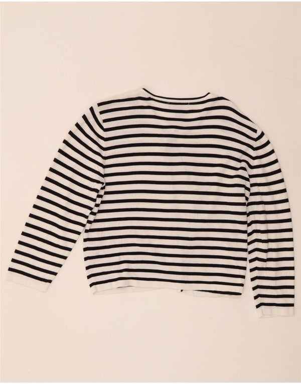 Pulover de cardigan pentru femei Chaps UK 18 XL, bumbac cu dungi negre