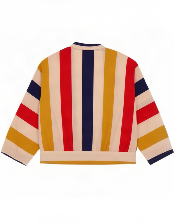 Top cardigan vintage pentru femei IT 46 mare, multicolore, cu dungi