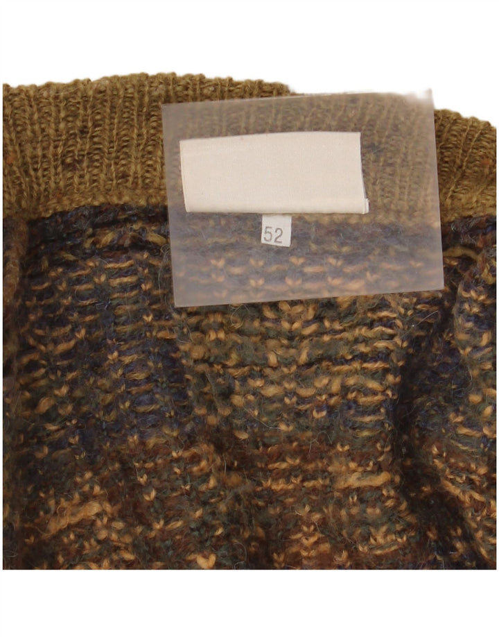 NANI BON Pulover cardigan fără mâneci pentru bărbați IT 52 Large Khaki Fair Isle