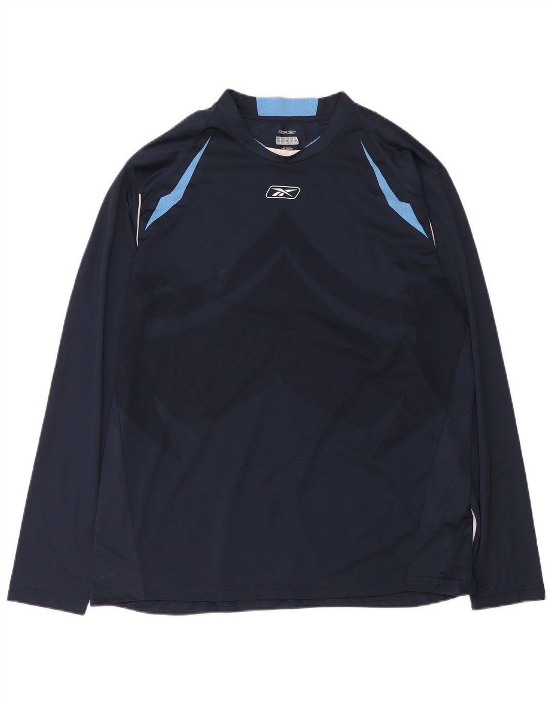 Top pentru bărbați Reebok cu mânecă lungă XL bleumarin din poliester color bloc