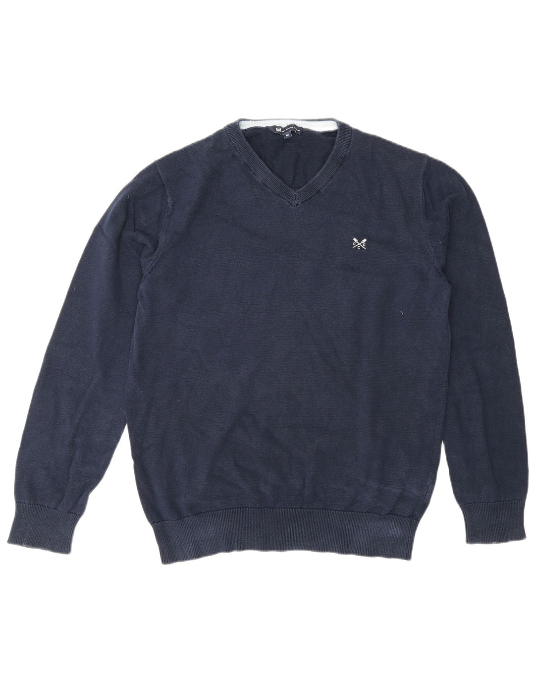Crew Clothing Pulover pentru bărbați cu decolteu în V Pulover mediu din bumbac bleumarin