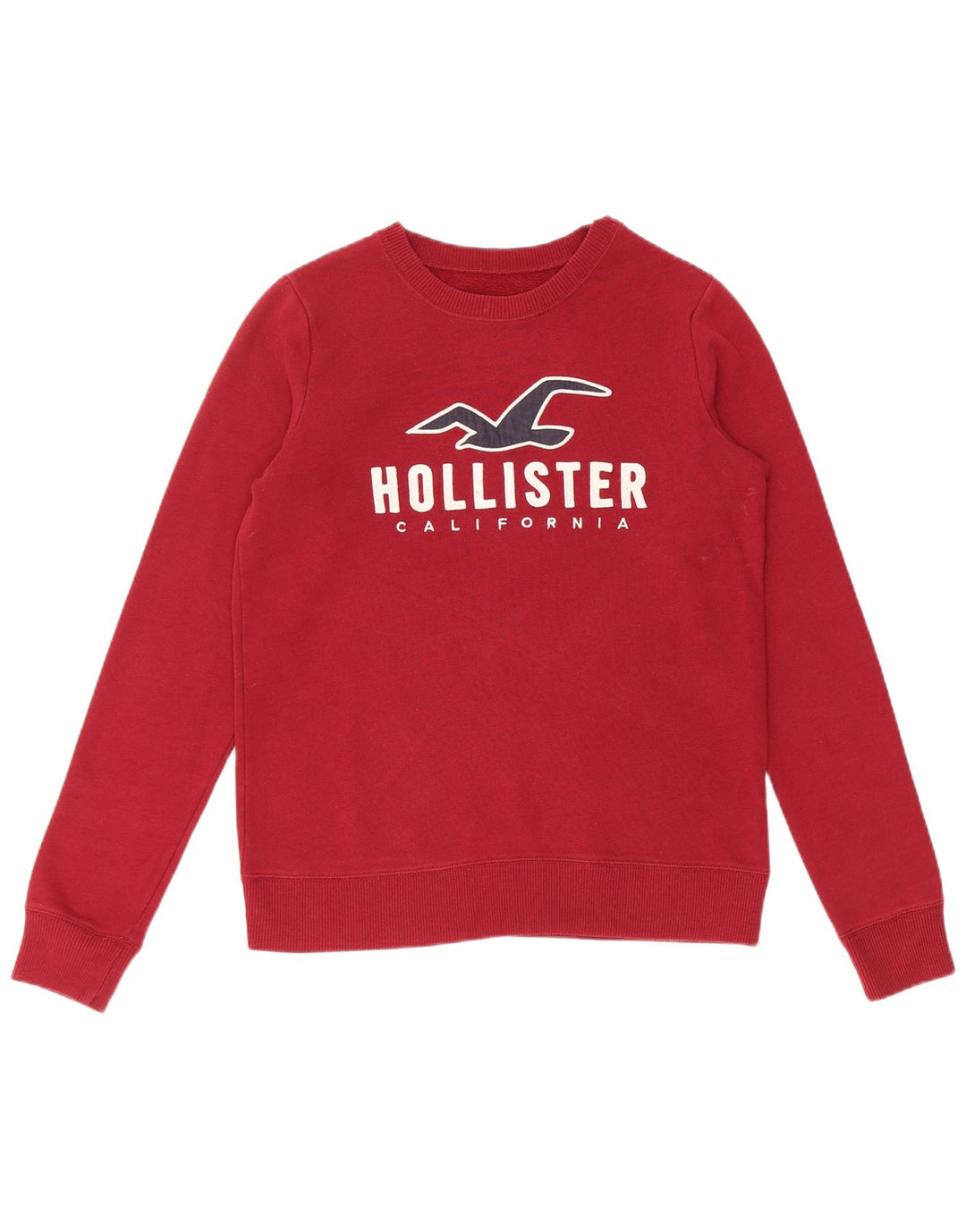 Pulover pentru bărbați cu grafică HOLLISTER XS bumbac burgundă