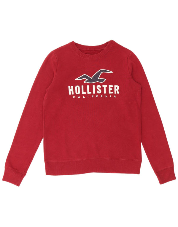 Pulover pentru bărbați cu grafică HOLLISTER XS bumbac burgundă