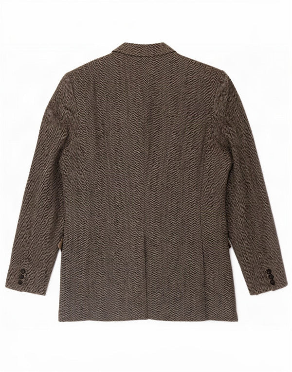 Jachetă pentru bărbați Harris Tweed, lungă, cu 2 nasturi, mărimea 46 XL, gri Herringbone