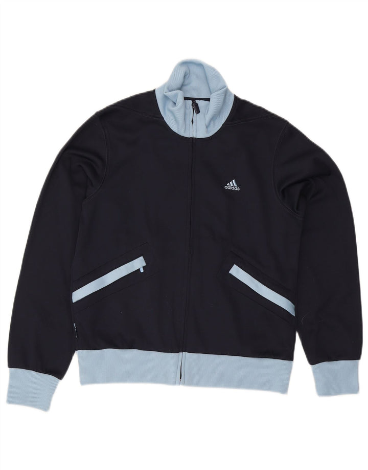 Jachetă de trening pentru femei Adidas UK 12 Medium Bleumarin Colorblock