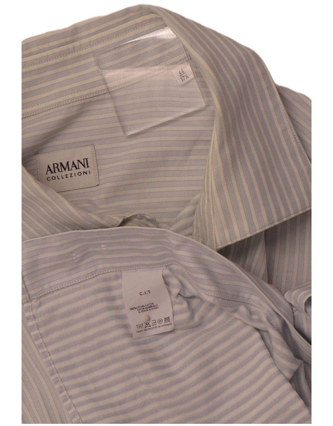 ARMANI COLLEZIONI Cămașă bărbați Mărimea 44 17 1/2 XL Bumbac cu dungi albastre