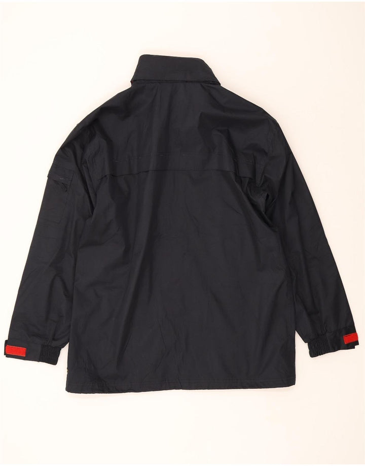 CROWN Mens Rain Jacket UK 38 Medium Navy Blue Polyamide Vintage Crown and Second-Hand Crown from Messina Hembry 