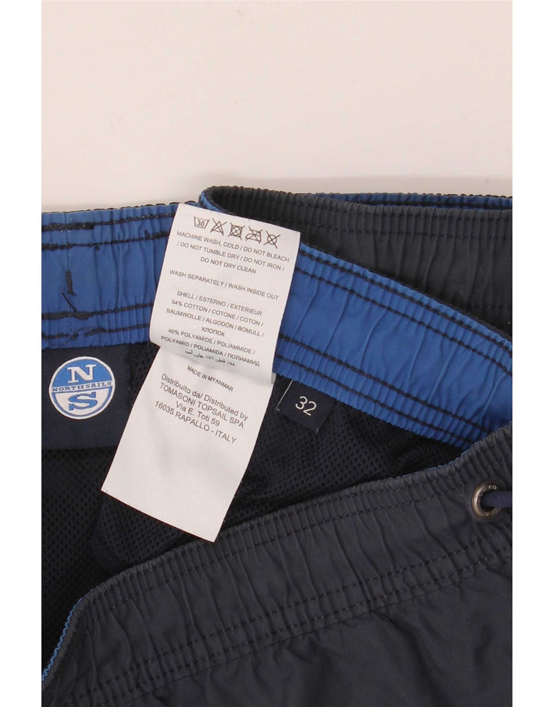 Pantaloni scurți de înot North Sails pentru bărbați, bumbac mediu albastru bleumarin