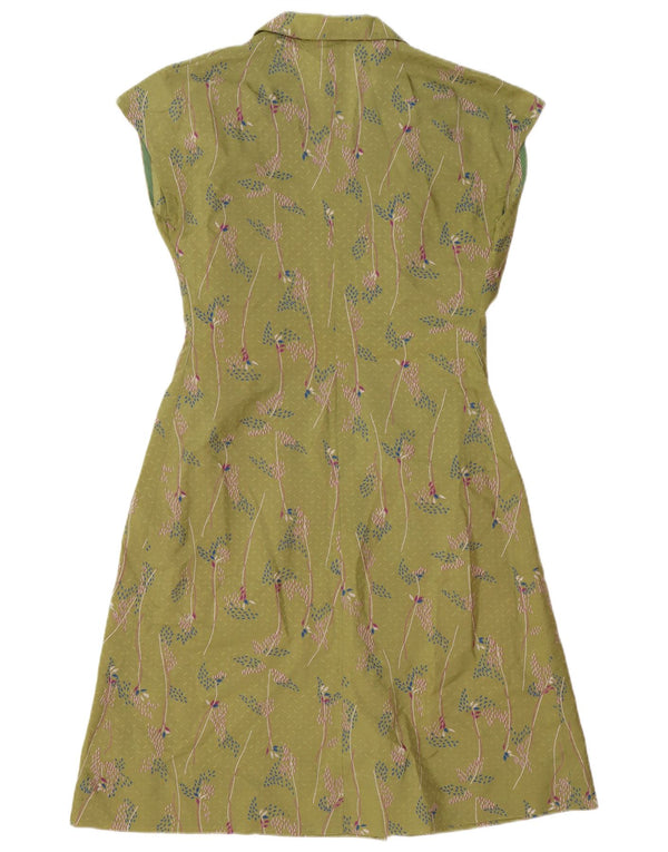 Rochie A-Line Vintage pentru femei UK 14 Medium Green Floral