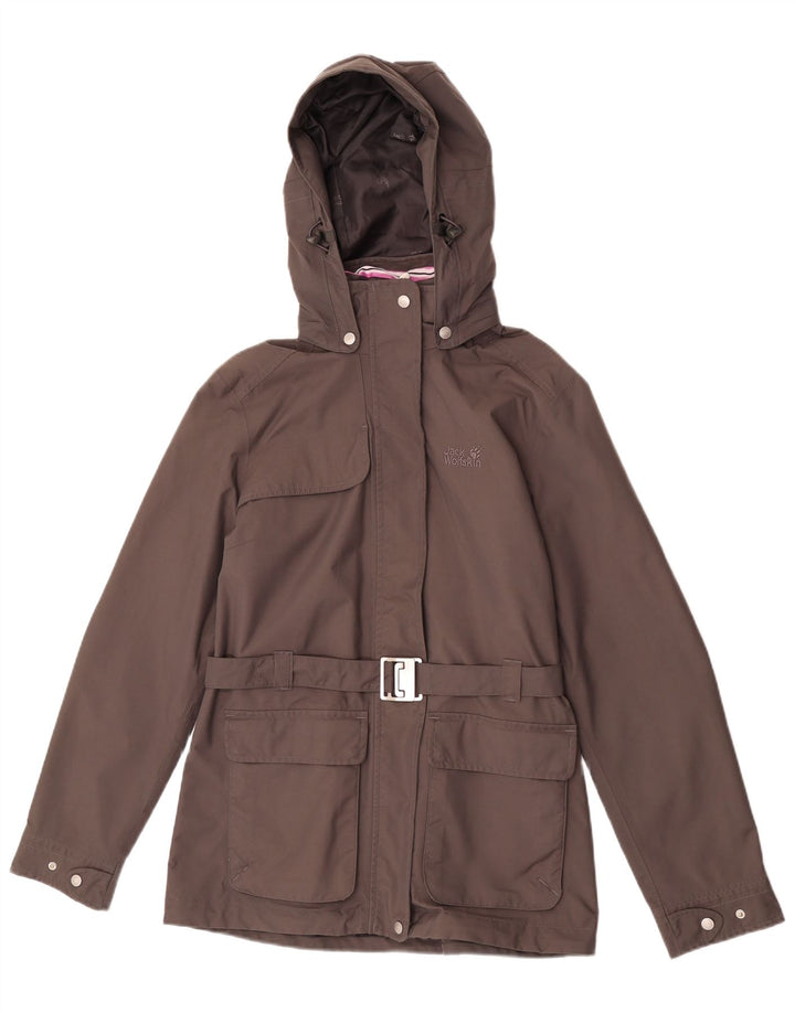 Jack Wolfskin Jachetă de ploaie cu glugă pentru femei UK 12/14 Medium Gri Poliamidă