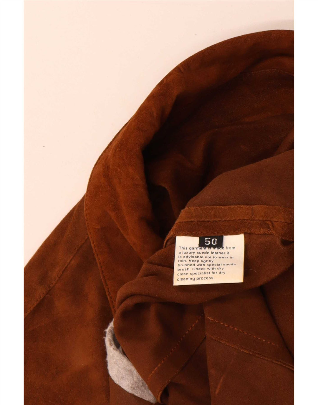 Jachetă vintage de piele intoarsa pentru femei IT 50 XL Bej
