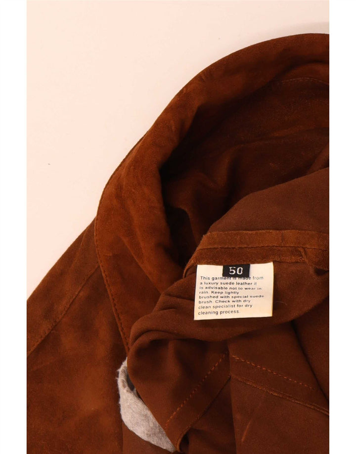 Jachetă vintage de piele intoarsa pentru femei IT 50 XL Bej