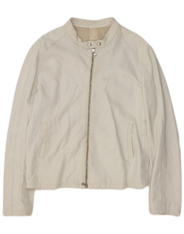Bomber vintage pentru bărbați din piele UK 40 Large White