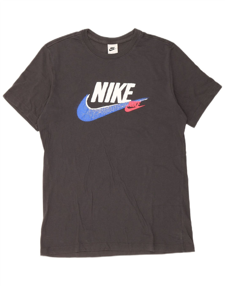 Tricou grafic Nike pentru bărbați Top din bumbac gri mediu