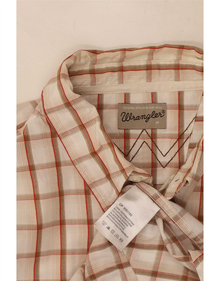Cămașă pentru bărbați Wrangler, bumbac cu carouri, bej mediu