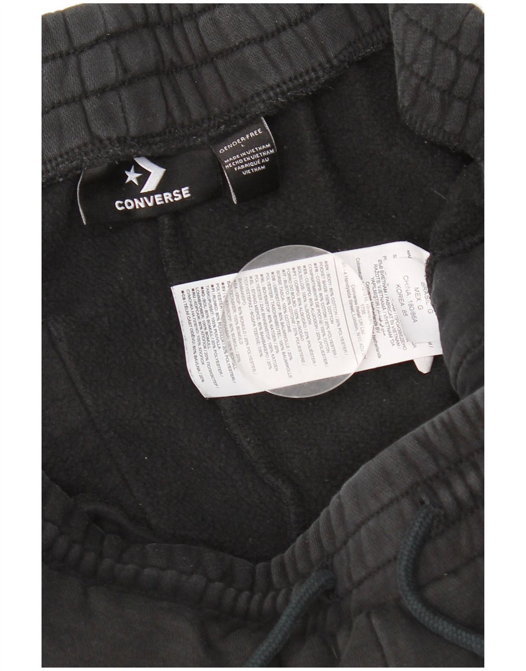 Pantaloni de trening grafic Converse pentru bărbați Pantaloni de jogging mari, negru, bumbac
