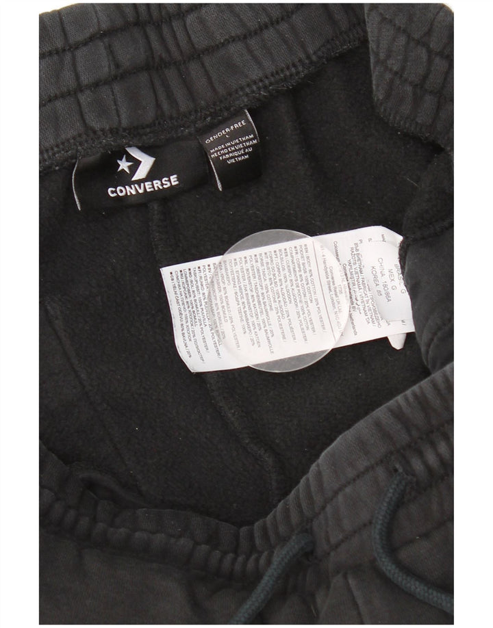 Pantaloni de trening grafic Converse pentru bărbați Pantaloni de jogging mari, negru, bumbac