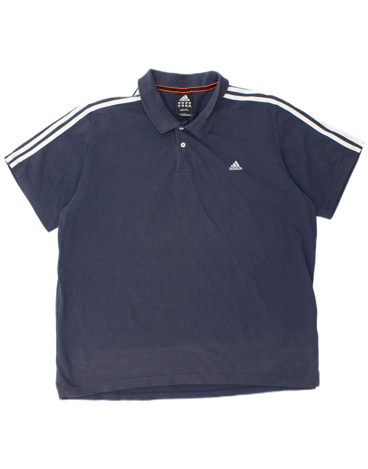 Tricou polo ADIDAS Climalite pentru bărbați 2XL, bumbac bleumarin
