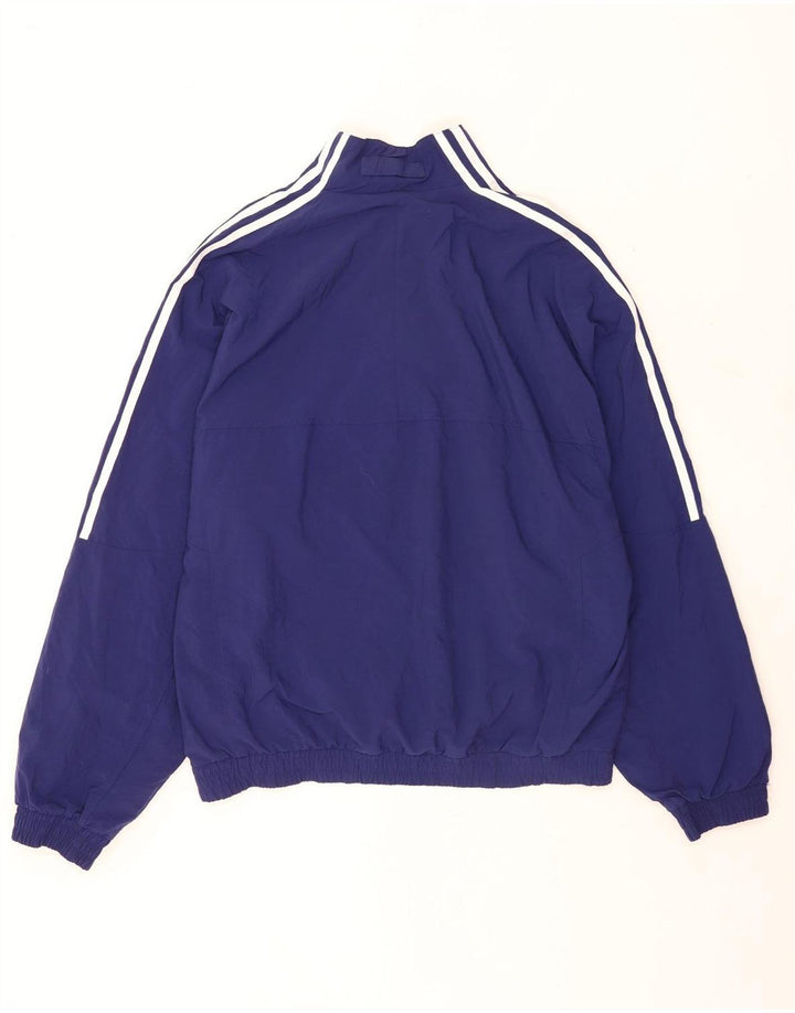 Top de trening Adidas pentru bărbați, loose fit, cu grafic, cu fermoar și gât, albastru mediu