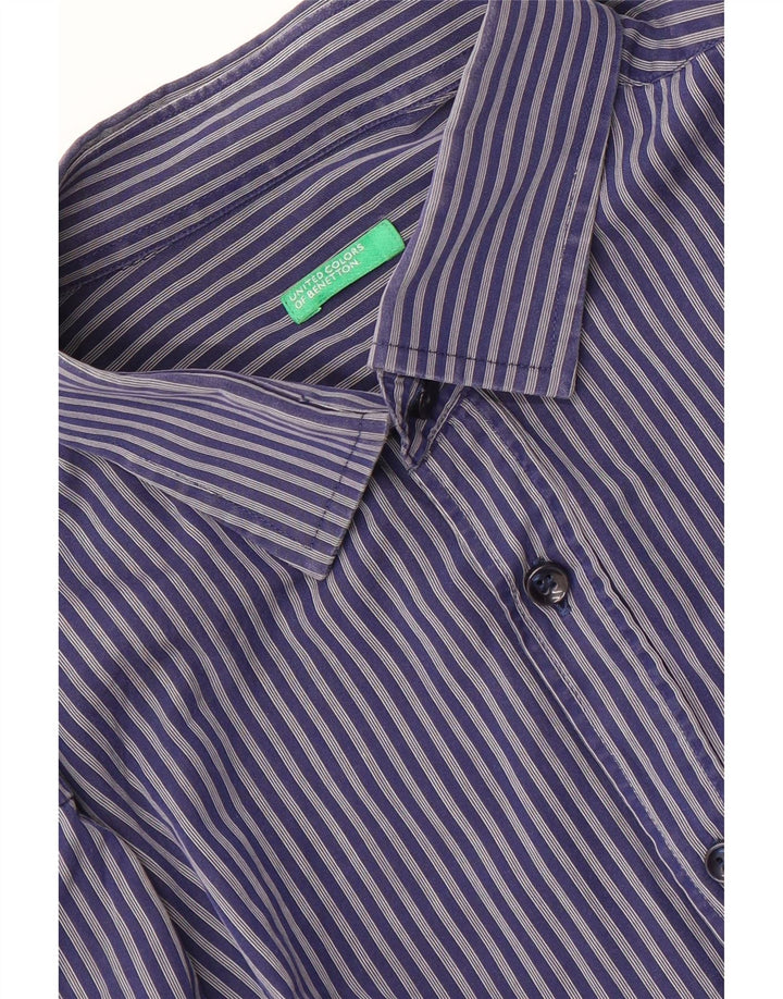 Cămașă pentru bărbați BENETTON, mediu bleumarin, cu dungi