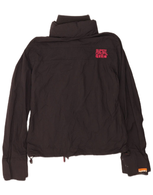 Jachetă Windbreaker cu grafică Superdry pentru femei UK 16, mare, negru, nailon