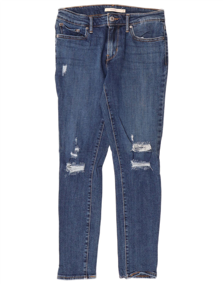 Blugi skinny 711 distressed pentru femei LEVI'S L27 L28 Bumbac albastru