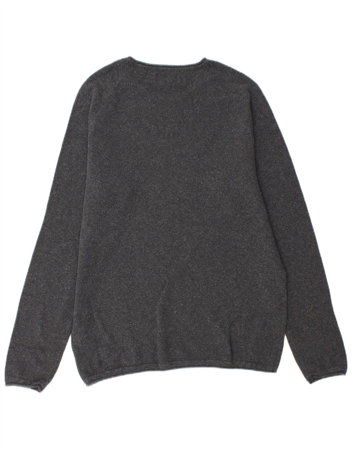 Pulover Jack & Jones pentru bărbați, cu gât crew, bumbac, gri mediu