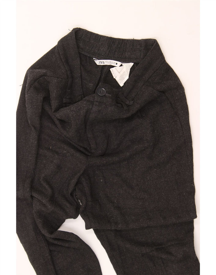 ZARA Womens Straight Cropped Trousers Medium W30 L24 Grey Viscose Vintage Zara and Second-Hand Zara from Messina Hembry 