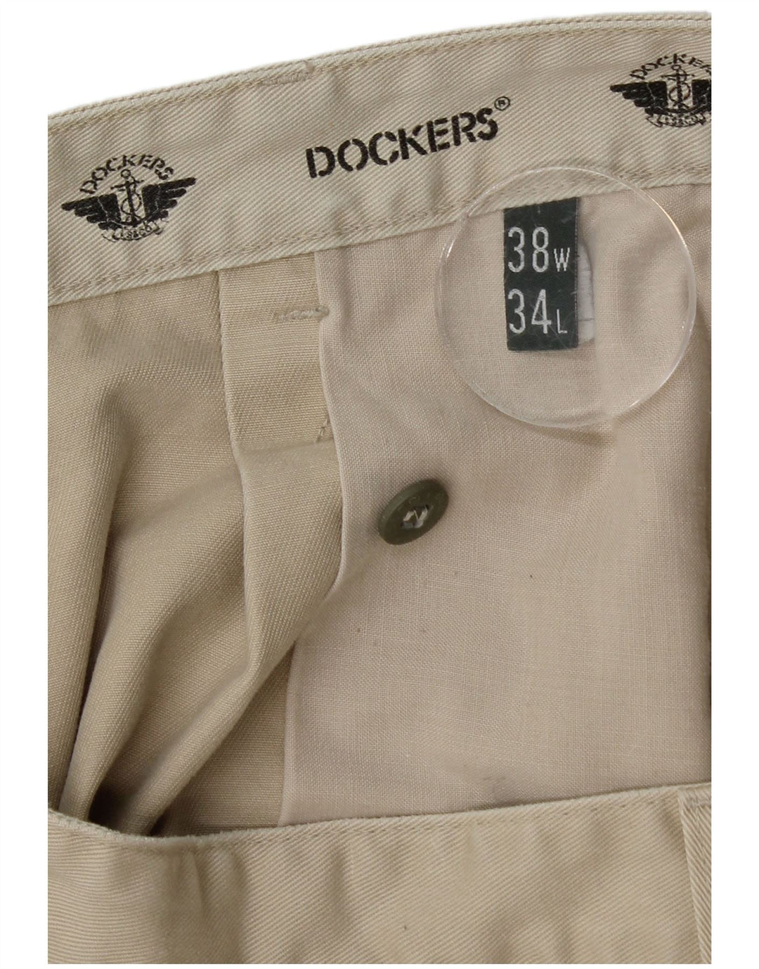 DOCKERS Mens Pegged Chino Trousers W38 L34 Beige